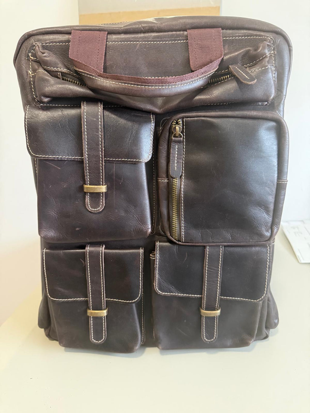 Vintage Leder Rucksack – Multifunktionaler Herren Laptop-Rucksack aus echtem Leder