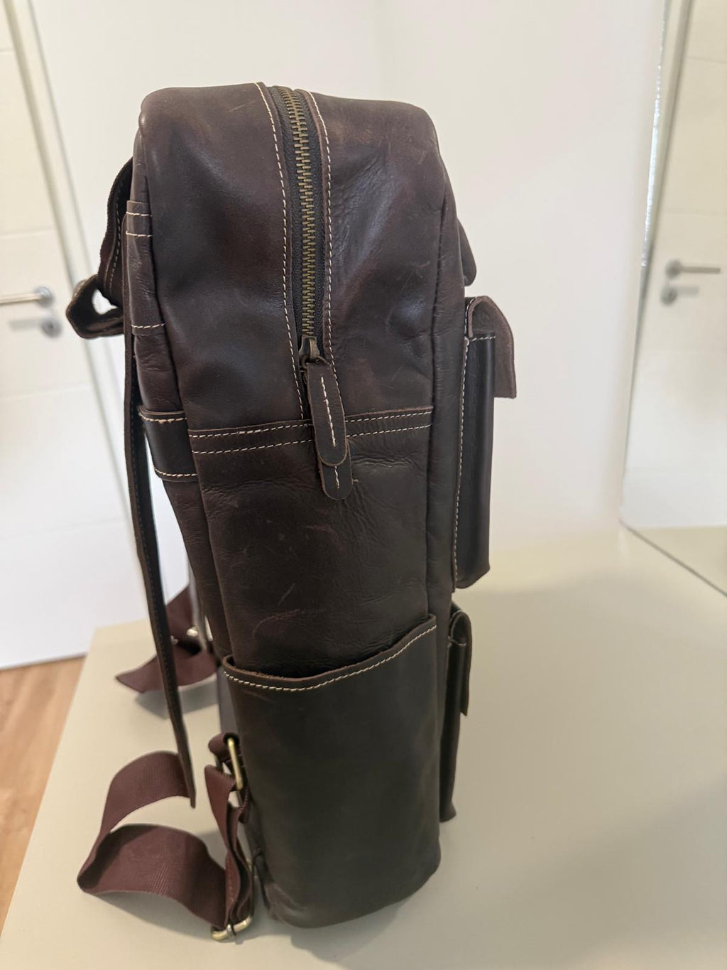 Vintage Leder Rucksack – Multifunktionaler Herren Laptop-Rucksack aus echtem Leder